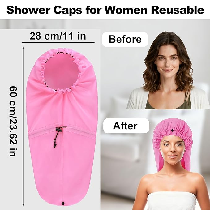 ELEBOX 4 Pack Extra Large Shower Cap - Image 5