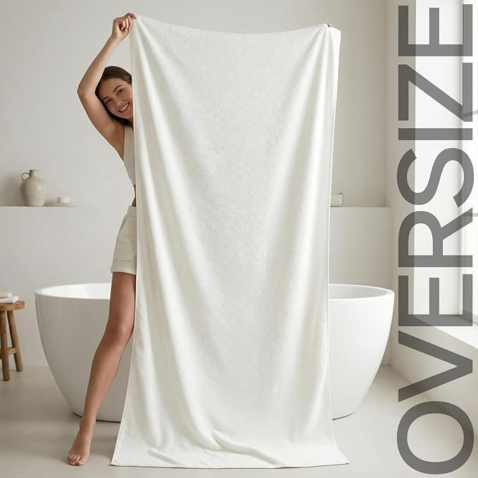 REDKISS Pack of 2 Jumbo Bath Sheets, 40 x 80 Inches Microfiber Bath Towels - Image 2