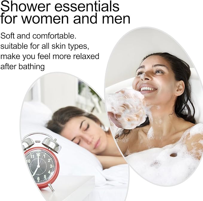 Fishent Loofah Bath Sponge Shower Loofahs, 4 Pack Soft Loofa Exfoliating Body - Image 8