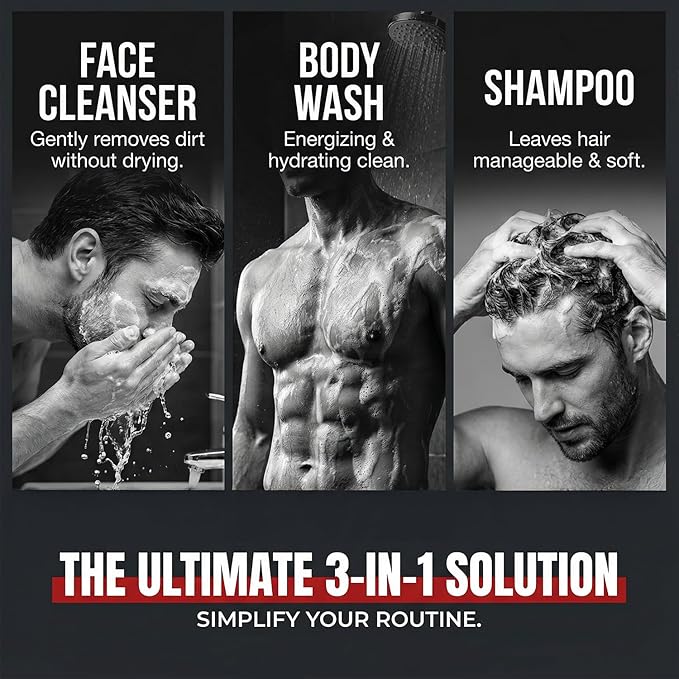 Dead Sea Collection Sandalwood Men’s Body Wash – 3 in 1 Body Wash - Image 2