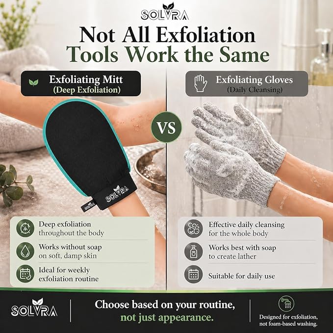 Exfoliating glove for Shower & Exfoliating body scrubber – 100% Vegan Viscose - Image 10