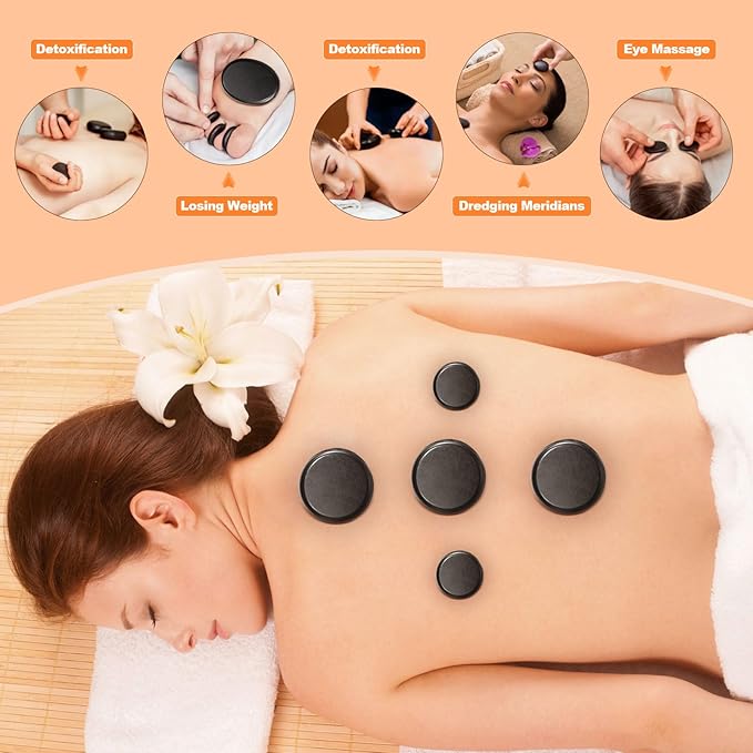 Hot Stones Massage Warmer Kit, Hot Rocks Basalt Massage Stones - Image 4