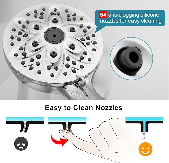 JDO Shower Head with Handheld, High Pressure Handheld Shower Head 6 Settings - Image 6