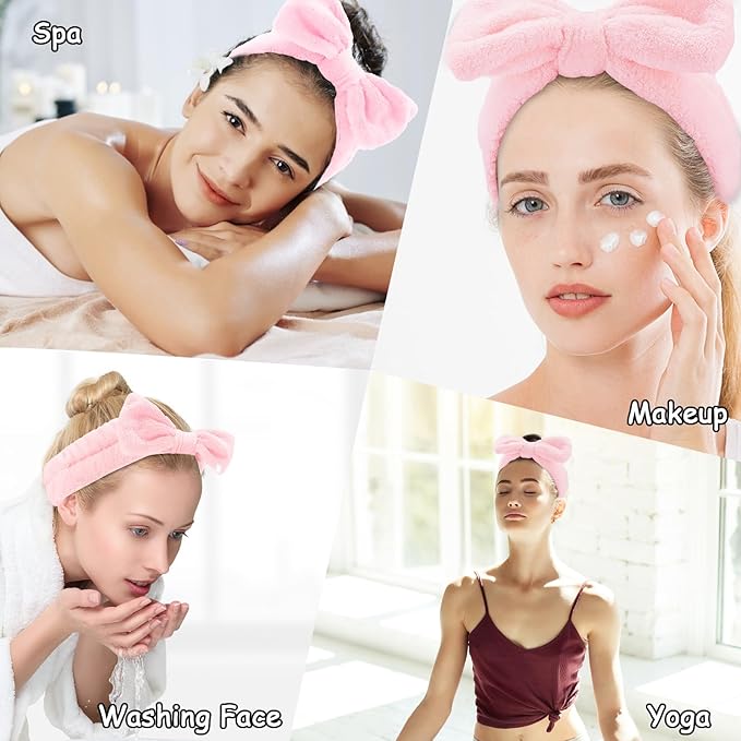Casoty 10 Pcs Pink Makeup Headbands, Hair Band - Image 4