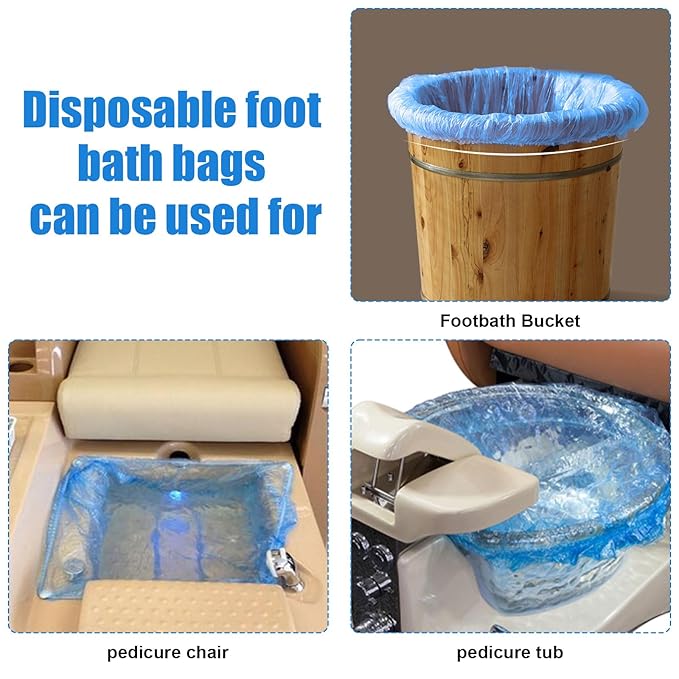 Transparent Blue Pedicure Liners Disposable, Pedicure Bowl Liners - Image 6