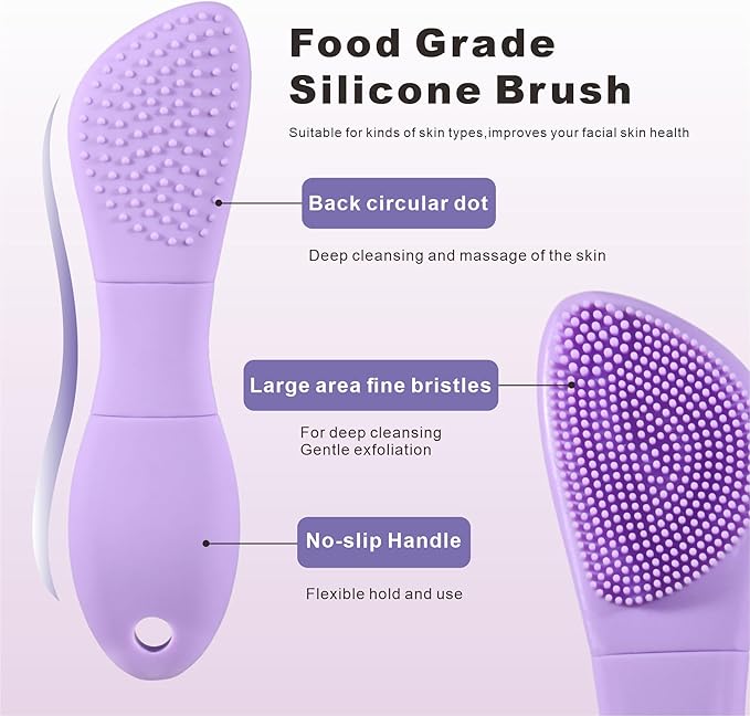 Blackhead Remover Tools, Silicone Face Scrubber Pore Cleaning Brush Mask - Image 3
