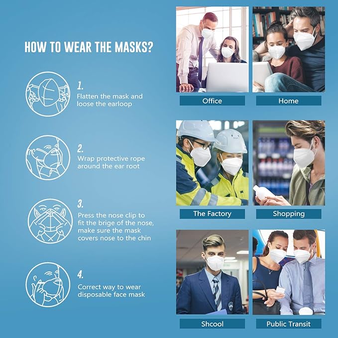 WWDOLL KN95 Face Mask 50 Pack, KN95 Masks 5-Layer Breathable Mask - Image 6