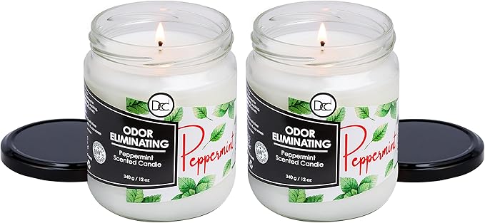Peppermint Two Pack Odor Eliminating Highly Fragranced Candle - Image 2