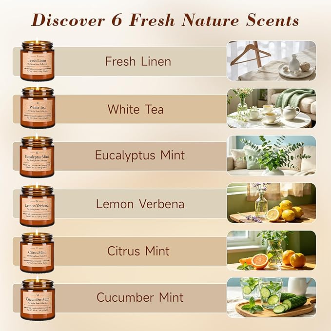 12 Pack Scented Soy Candles Set, 3.5oz Glass Jar Aromatherapy Candles, 20-25H - Image 8