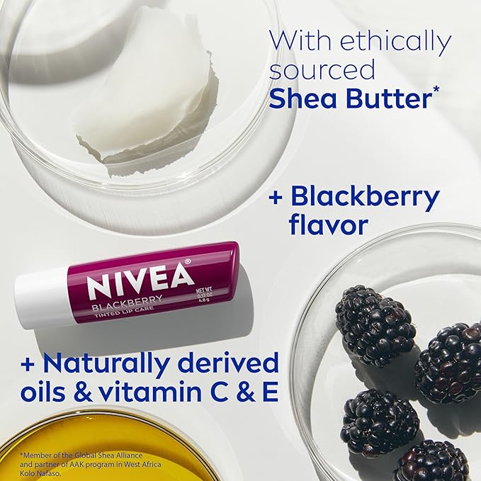 NIVEA Blackberry Lip Care, Tinted Lip Balm - Image 7