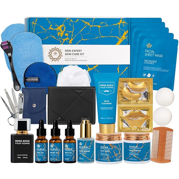30 Pcs Men Face Skin Care Set for Men, Father's Day Gifts, Spa & Self-Care Gift by RAROSAACCA