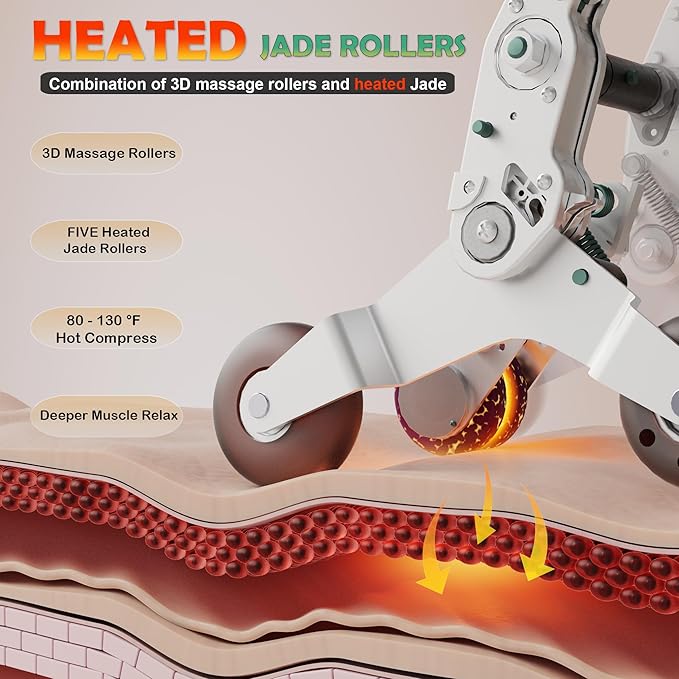 KoziSense KZ-313 2026 Heated Jade Roller Massage Chair Full Body, Deep Zero - Image 3