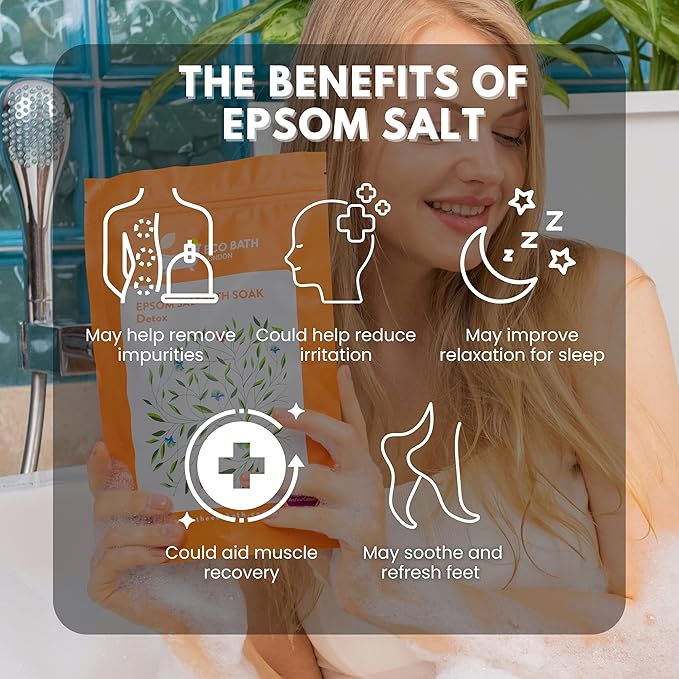 Eco Bath London Detox Epsom Salt Bath Soak – Pouch 2.2 LB | Made in UK | - Image 4