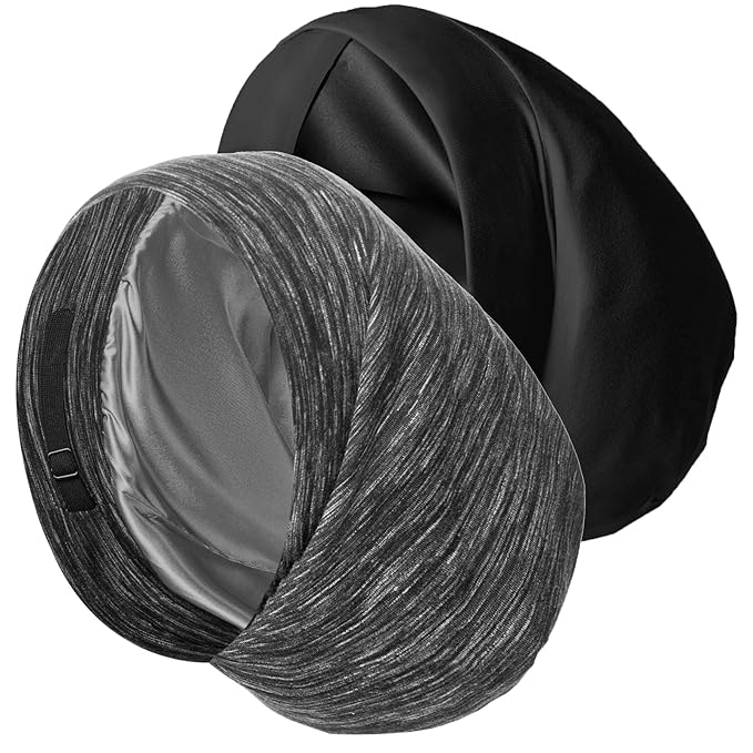 Satin Bonnet Silk Lined Sleep Cap- Adjustable Hair Cover by Blueelf