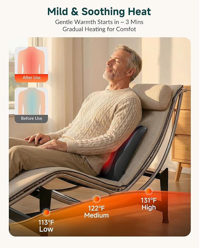 Snailax Shiatsu Back Massager for Back Pain Deep Tissue, Lower Back Neck - Image 5