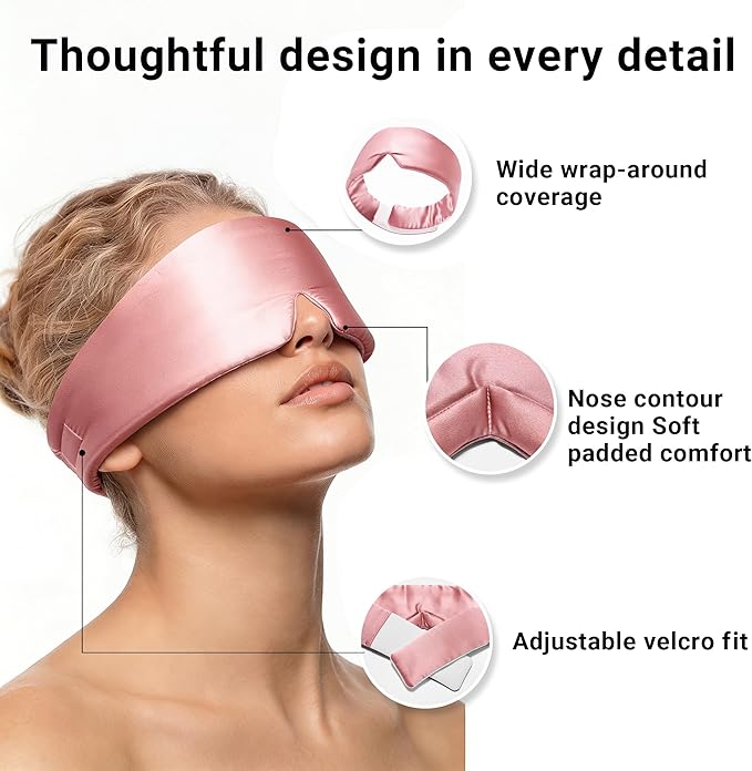 Silk Sleep Mask for Side Sleepers, Eye Mask for Sleeping Women Men, - Image 5