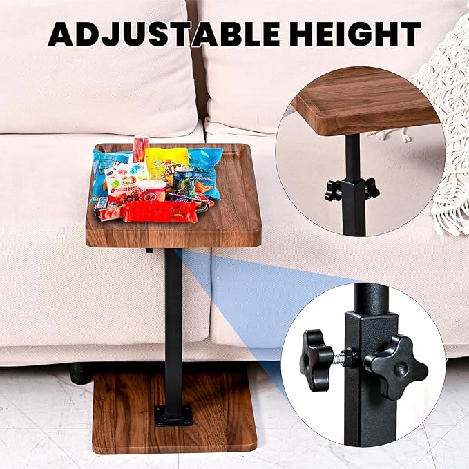 C Table End Table Adjustable Height, C Shaped End - Image 8