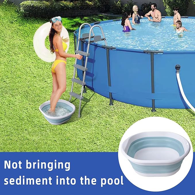 Tlswshsy Portable Pool Foot Bath, Collapsible Pool Foot Wash Basin Tub - Image 5