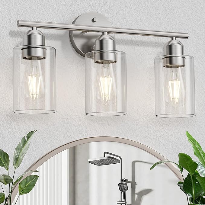 Espird Bathroom Vanity Light Fixtures Brushed Nickel, 3 Lights Bathroom Over by Espird
