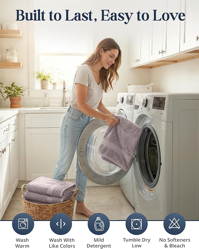 LANE LINEN 100% Ring Spun Cotton Bathroom Towel Set - Image 8