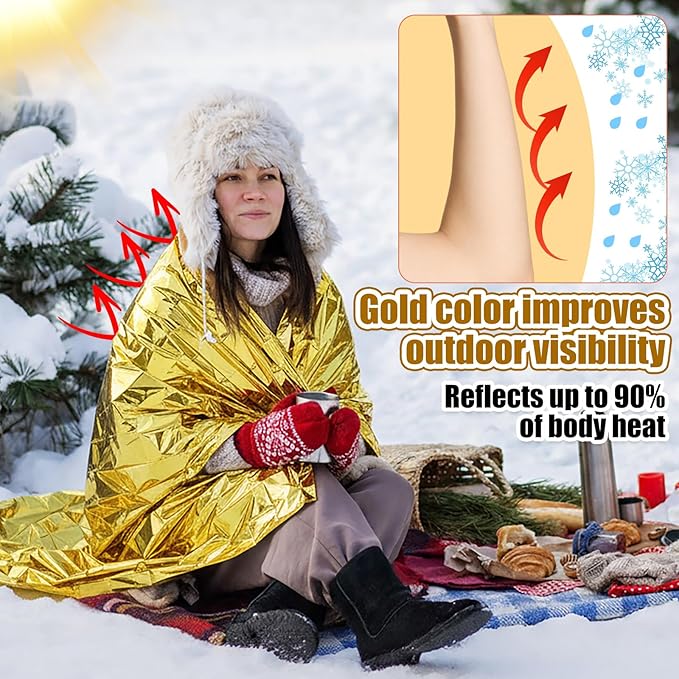 300 Pcs Emergency Blanket and Sock Bulk, Emergency Thermal Space Blankets - Image 4