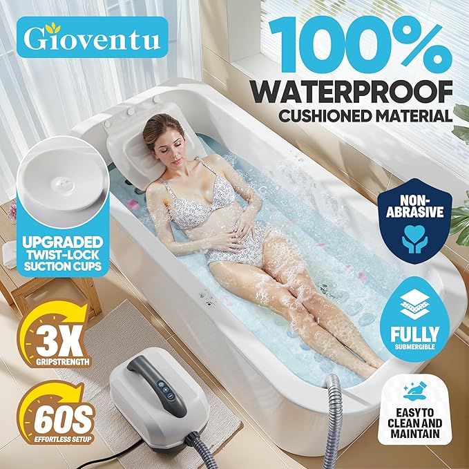 Powerful Bubble Spa Mat – Fits Most Bathtubs, Portable 6-Speed Bathtub Massager - Image 2