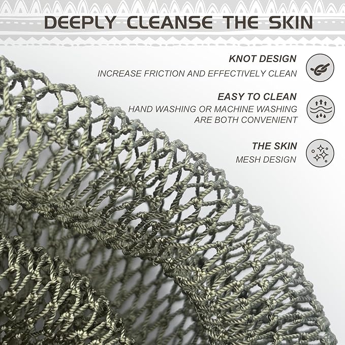 SPMKTBOZAI African Net Sponge Authentic, Loofah Exfoliating Body Scrubber Bath - Image 5