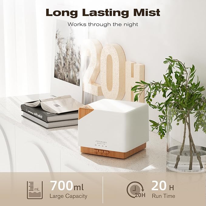 ASAKUKI Essential Oil Diffuser for Home, Large 700 ml Humidifier - Image 2