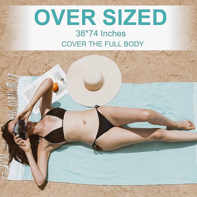 Genovega 6 Packs Oversized Turkish Beach Towels Set Bulk 74"x38" Extra Large - Image 4