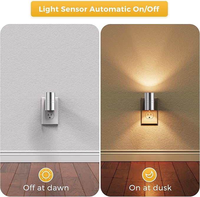 L LOHAS LED Night Light, Night Lights Plug into Wall, Smooth Silver Glossy - Image 4
