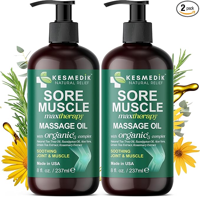 Sore Muscle Massage Oil for Massage Therapy by KesmedikNaturalRelief