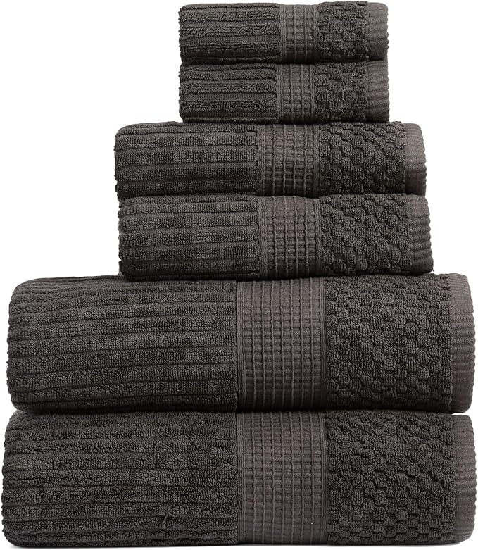 Springtree Home 100% Cotton Bath Towel Set | 6 Piece Set | Absorbent & by SpringtreeHome