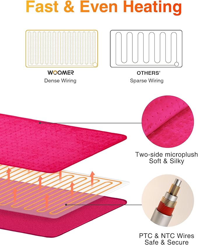 WOOMER Extra Large Heating Pad, Heat Pad - Image 3