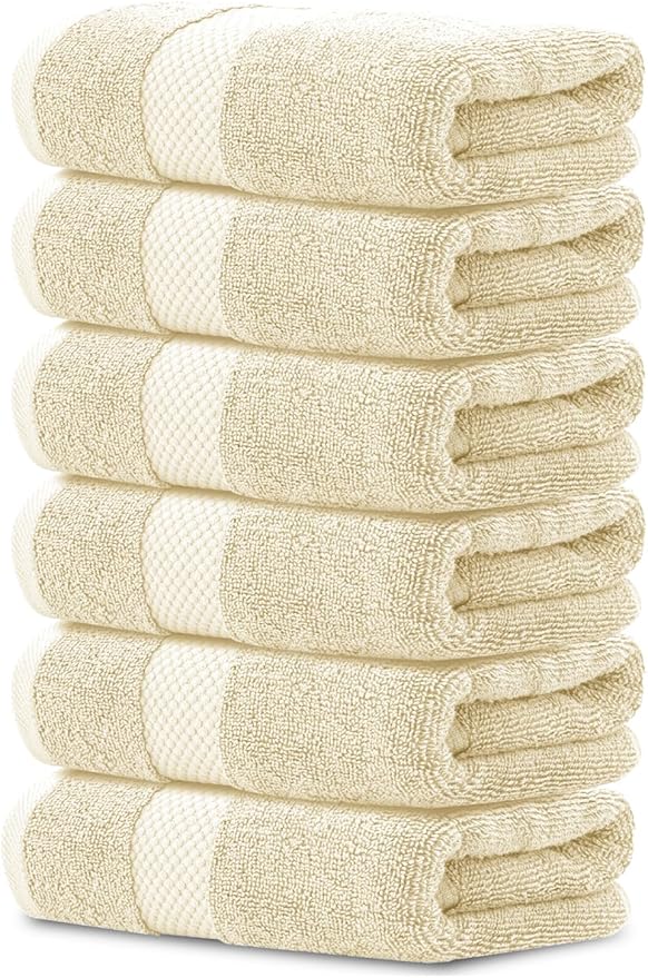 White Classic Luxury Beige Hand Towels by WhiteClassic