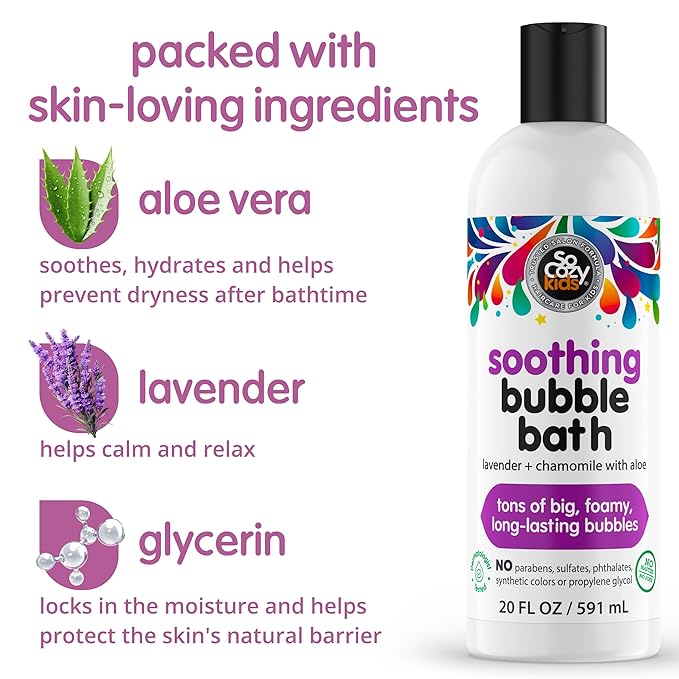 SoCozy Soothing Bubble Bath for Kids, Lavender & Chamomile, Moisturizing - Image 4