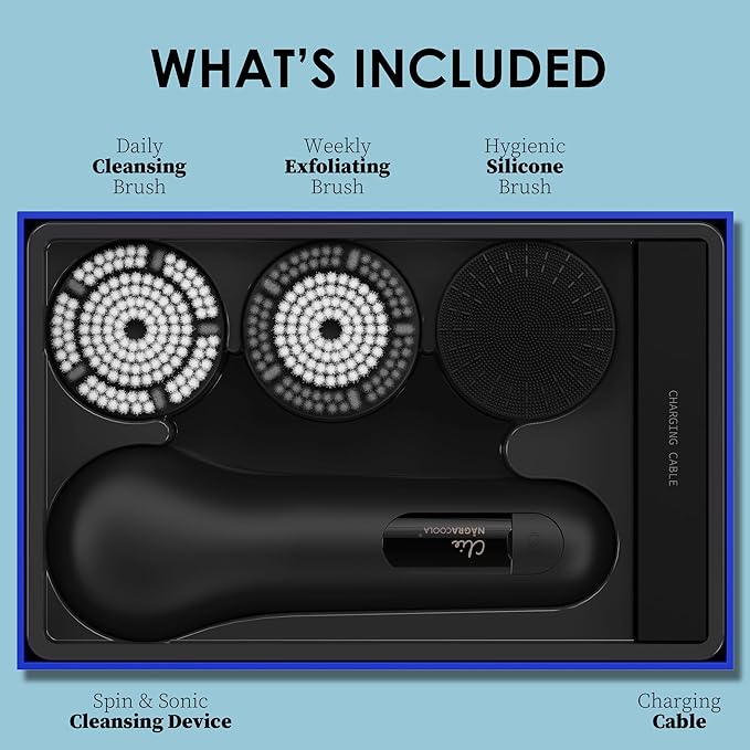 Premium Facial Cleansing Brush, Waterproof Face Scrubber, Spin & Sonic Modes - Image 7