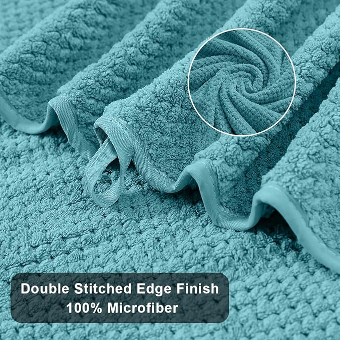 8-Piece Aqua Bath Towels Set, 2 Oversized Large Bath Towels Sheet, 2 Hand - Image 9