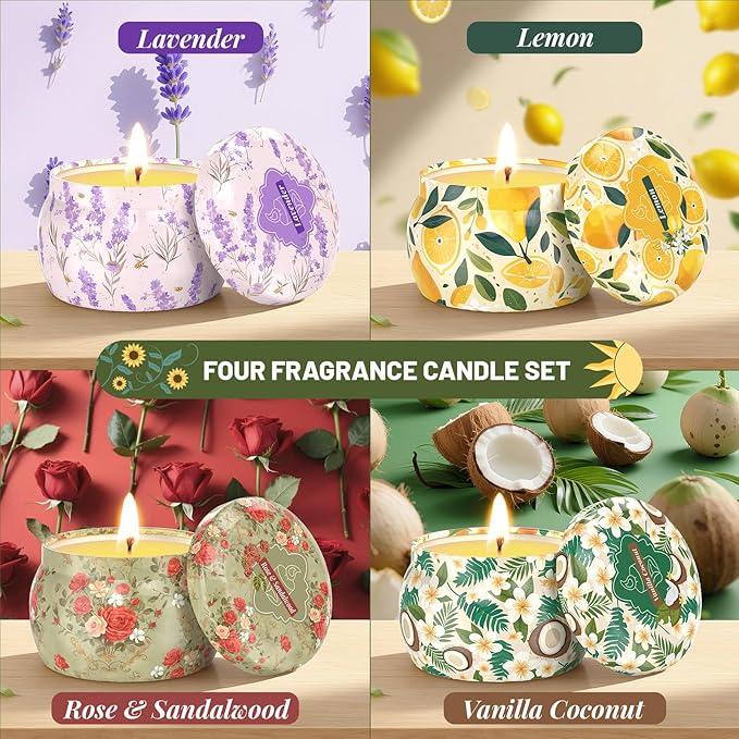 WarmEmbrace Scented Candles for Women, 8 Pack Soy Candle Set, 4.4OZ Candles for - Image 3