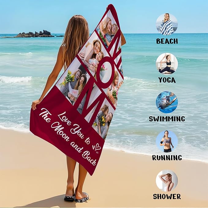 JML Mothers Day Birthday Gifts for Mom from Daughter Son, Personalized Beach - Image 7