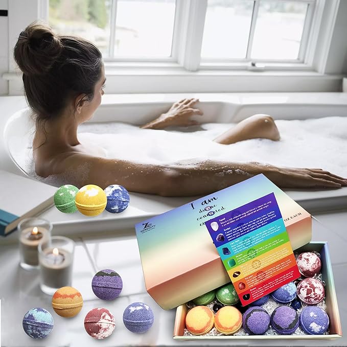 Chakra Healing Gemstones Bath Bombs. 15 Essential Oil Bath Bombs. Real Chakra - Image 2