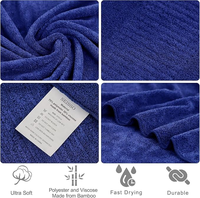 SEISSO Bath Towels 4 Pack Premium Large Towels - Image 7