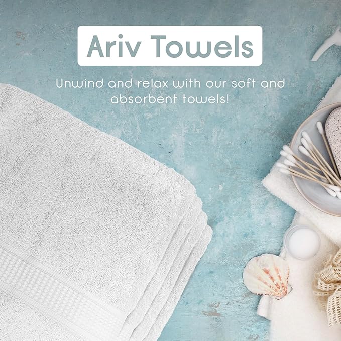 Ariv Premium Bath Towels Pack of 4, 100% Cotton, Super Soft, Highly Absorbent - Image 5