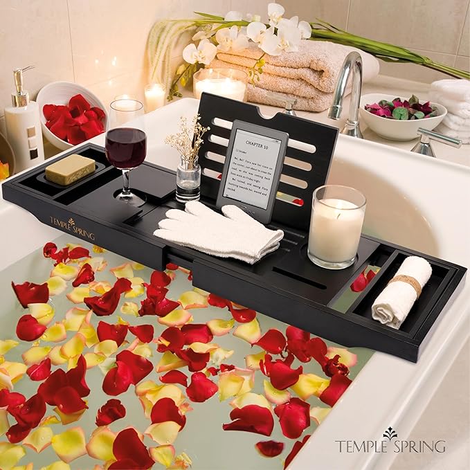 Temple Spring Bamboo Bathtub Tray Caddy - Image 8