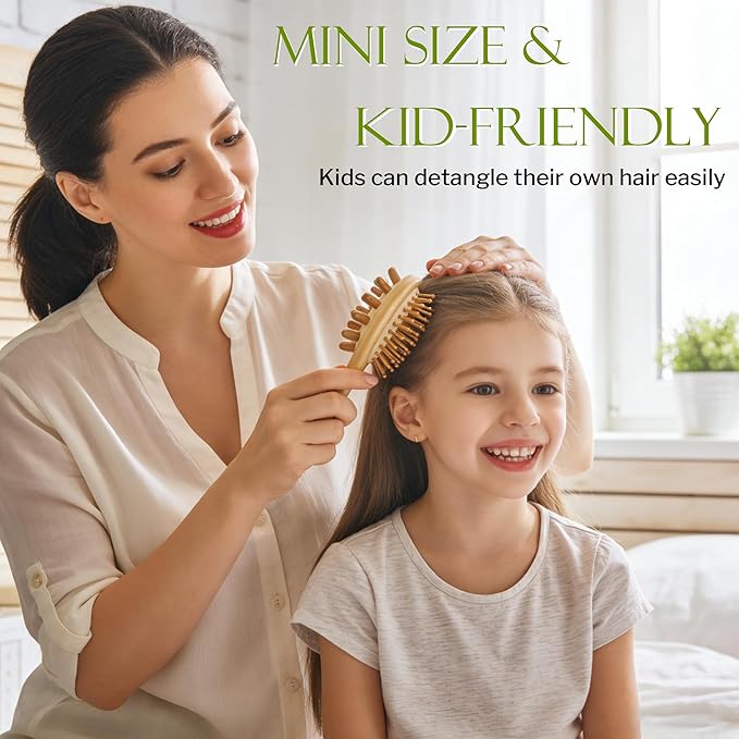 STYLEMATE 2-in-1 Mini Bamboo Hair Brush - Image 5