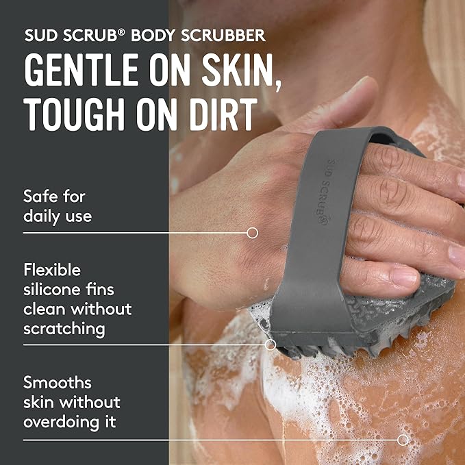 Sud Scrub® Antimicrobial Silicone Body Scrubber, Exfoliating Body Brush - Image 3