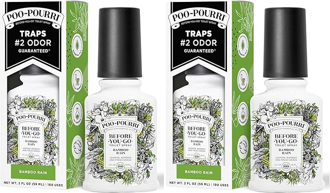 Poo-Pourri Before-You-Go Toilet Spray, Bamboo Rain, 100 Uses, Bathroom Odor by %7EPourri