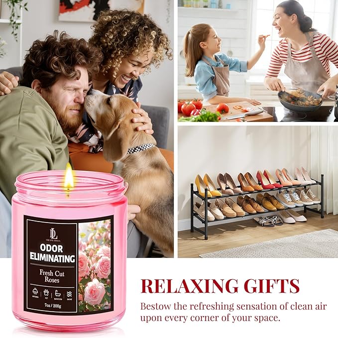 Fresh Cut Roses Odor Eliminating Candle, Romantic Floral Scent - Image 7