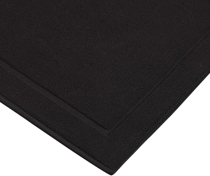 Hawmam Linen Black Bath Mats, 21 x 34 inches, Banded Design, Highly Absorbent - Image 6