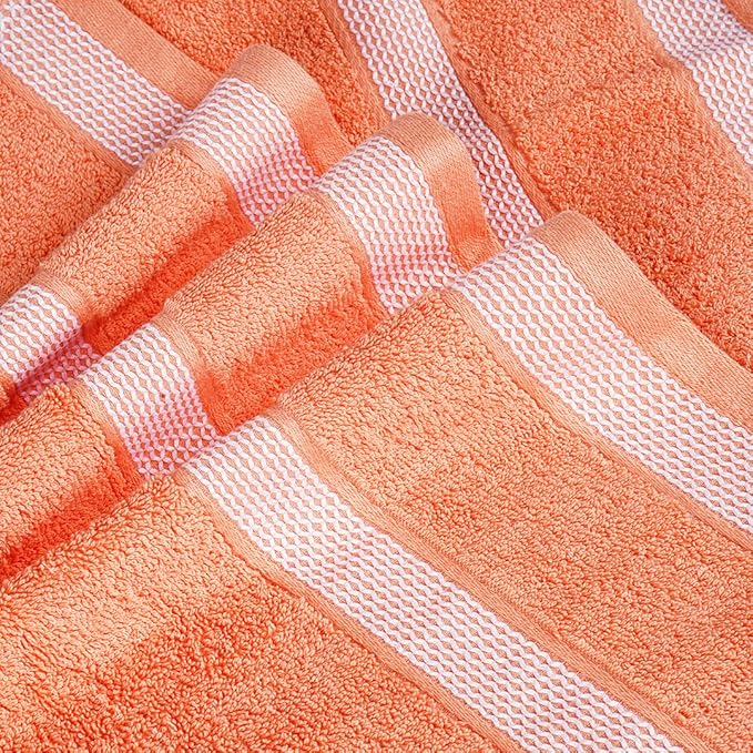 CASA COPENHAGEN Solitaire 6 Pieces Towel Set- Malibu Peach, 600 GSM 2 Bath - Image 4