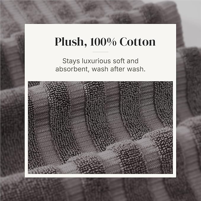 Modern Threads Classic Diamond 6-Piece 100% Cotton Towel Set – Yarn Dyed - Image 5